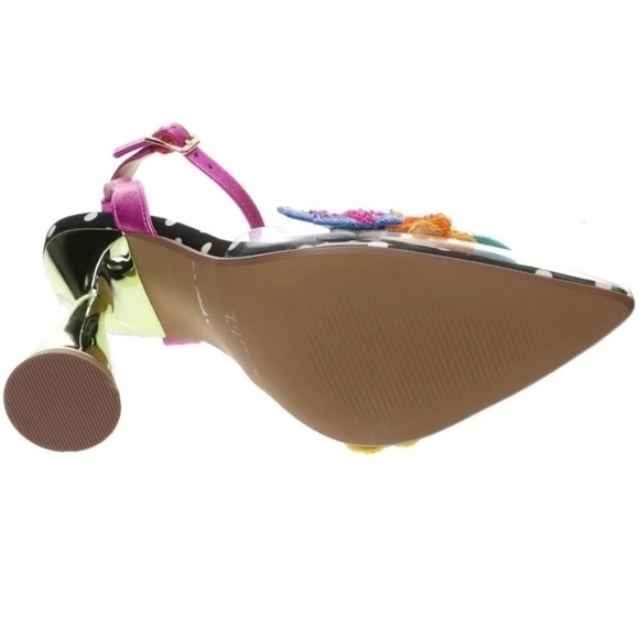 💙🔹️ Betsey Johnson🔹️ Kamilla Sequin Butterfly Clear Lucite Pumps - Picture 3 of 9